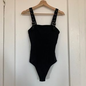 buckle strap bodysuit